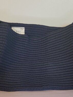 IKEA fabric storage organizer, blue, textured, knit, large, handles